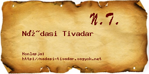 Nádasi Tivadar névjegykártya